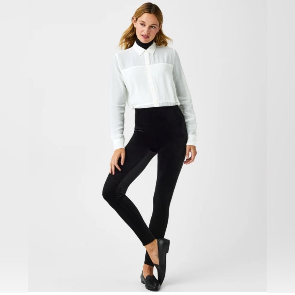 Women's Black faux leather High-Waisted Leggings